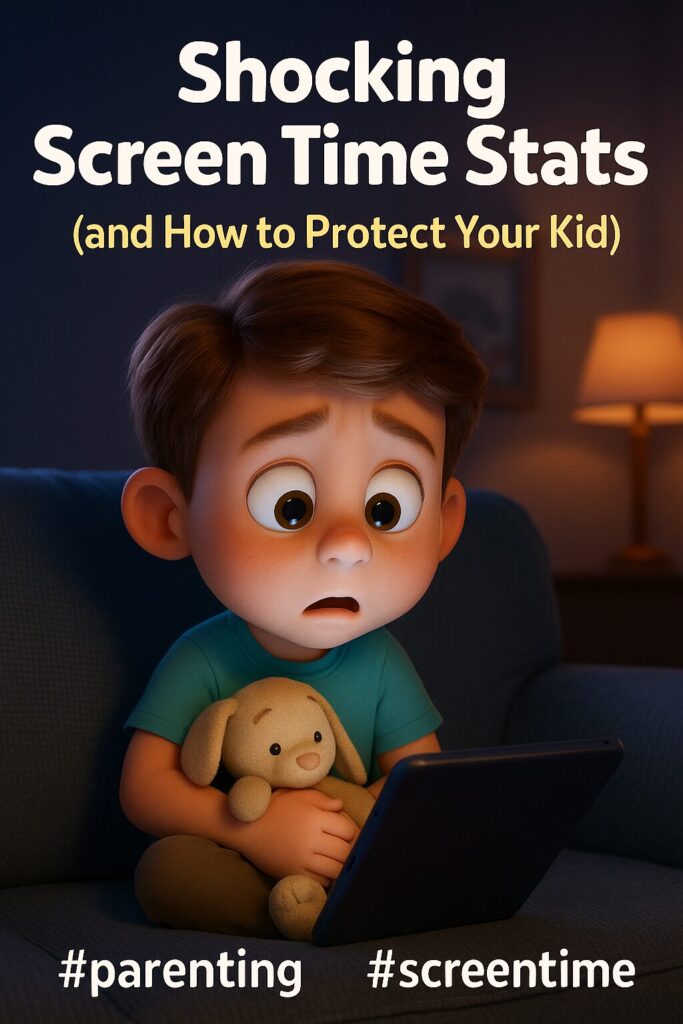 a kid with shocking screen time stats
