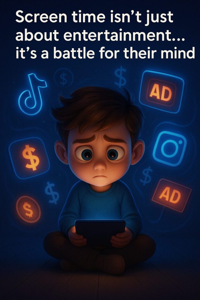 A kid on the social network, looking ads.