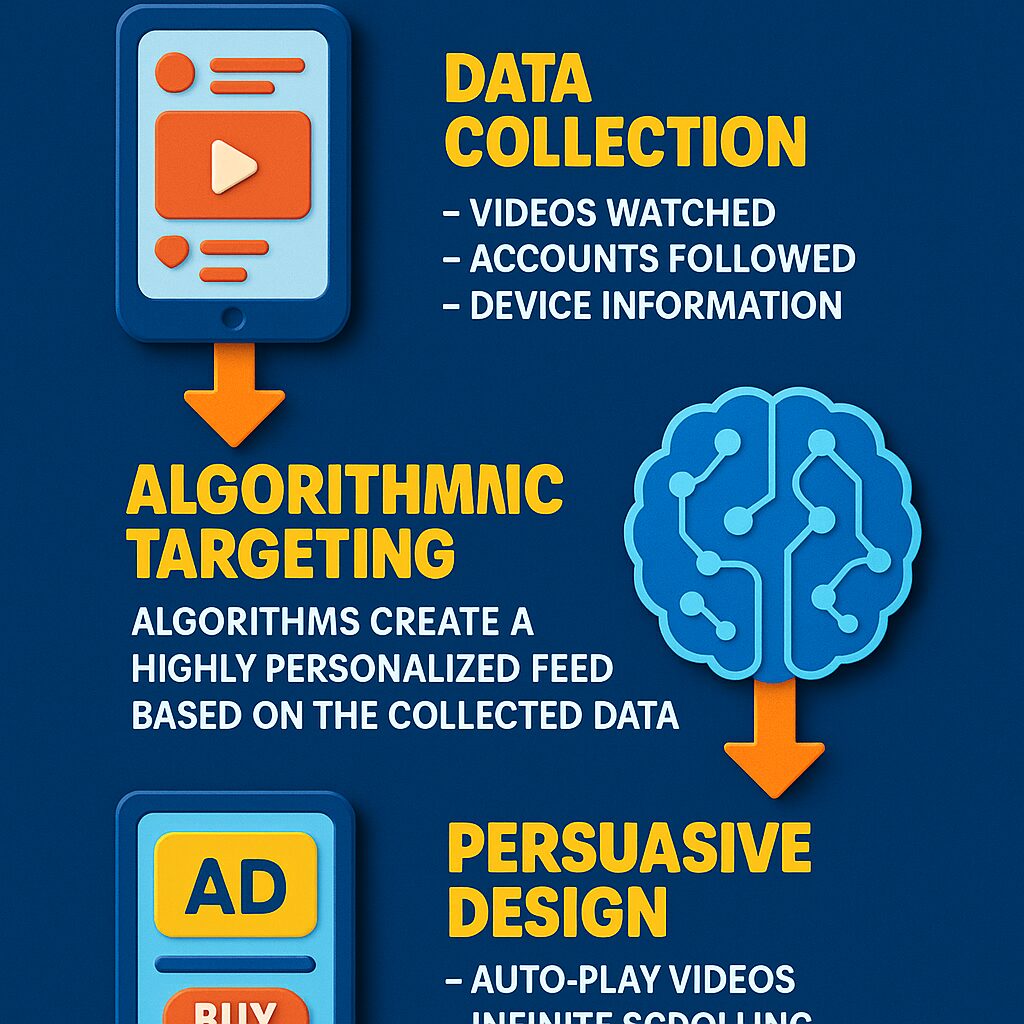 Diagram illustration on how algo on tiktok works.
