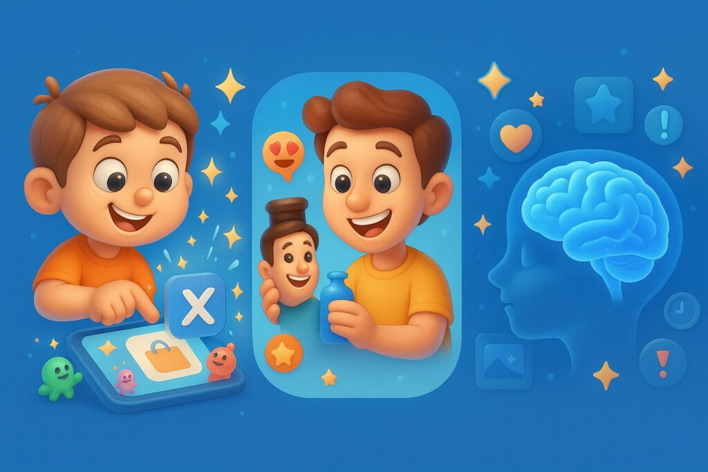 Illustration on how ads influence brain.
