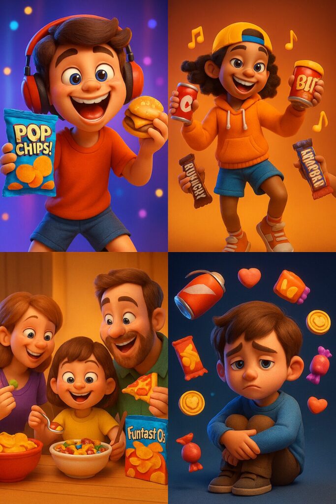 Influence of ads on children about junk food.