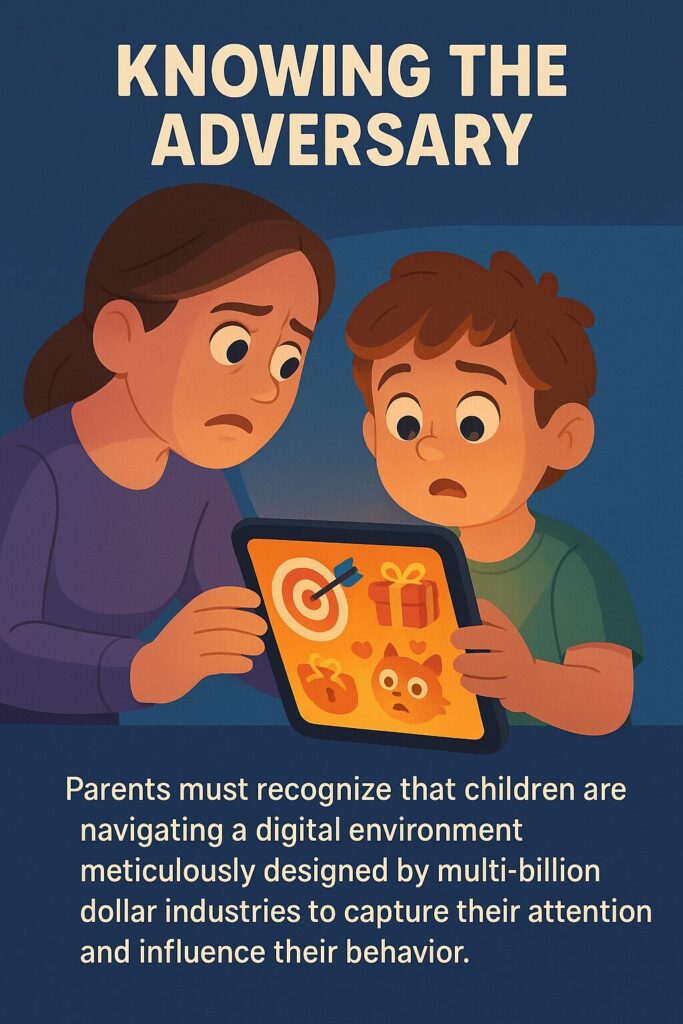 A mother an a kid on a ipad screen.