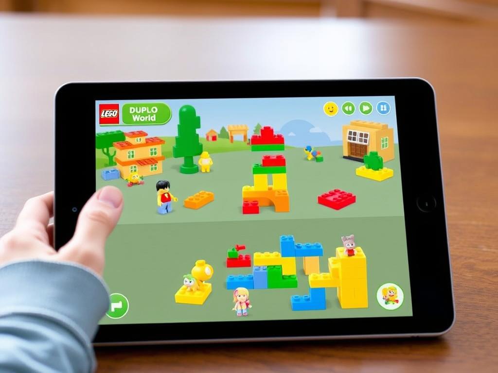 LEGO DUPLO World app showing building activities and interactive play for toddlers LEGO DUPLO World app showing building activities and interactive play for toddlers