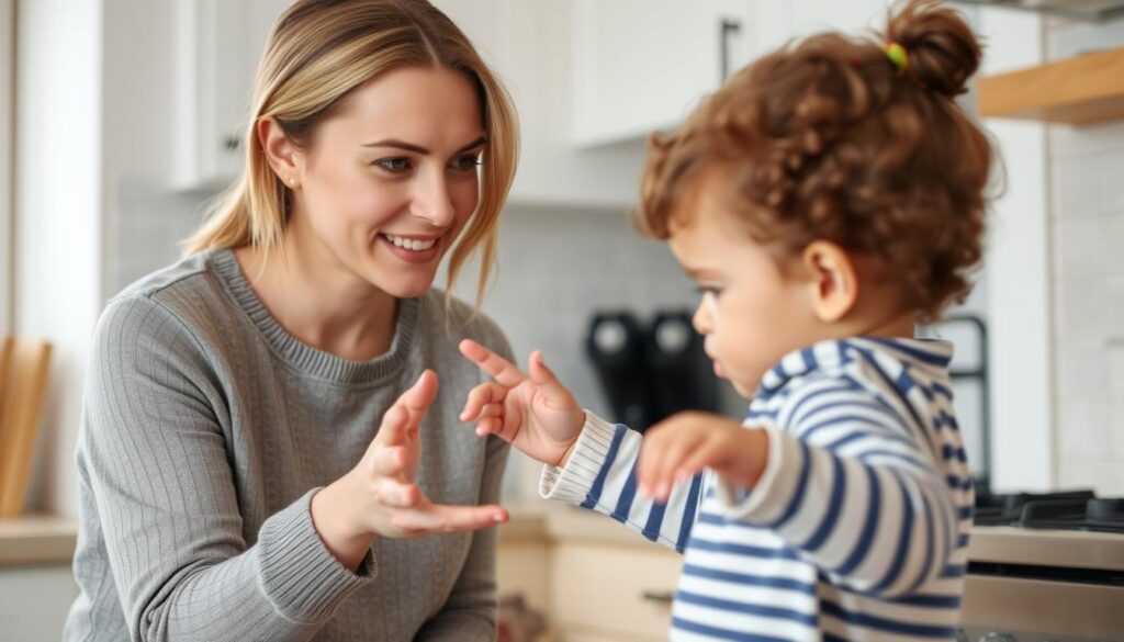 Parent calmly enforcing boundary with toddler, showing effective way to handle opposition in toddlers Parent calmly enforcing boundary with toddler, showing effective way to handle opposition in toddlers