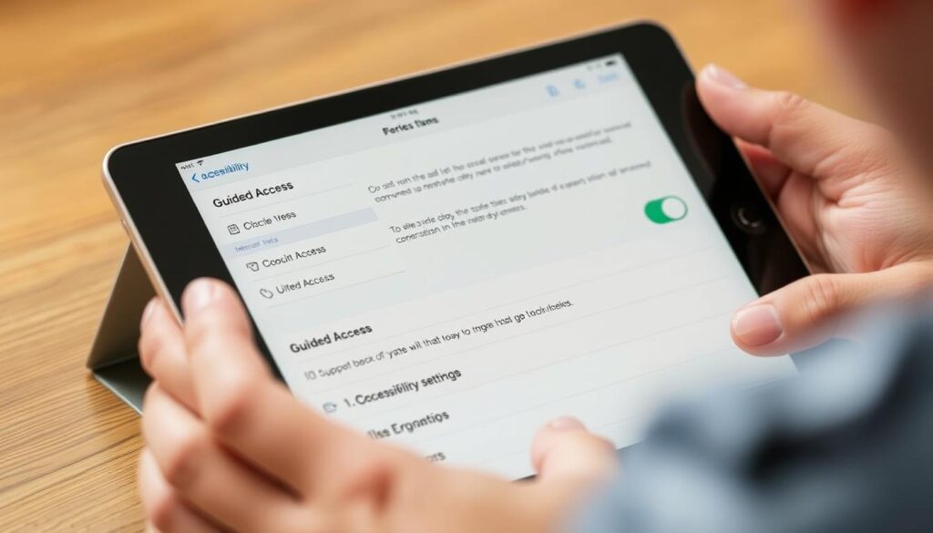 Parent setting up Guided Access on an iPad for child safety