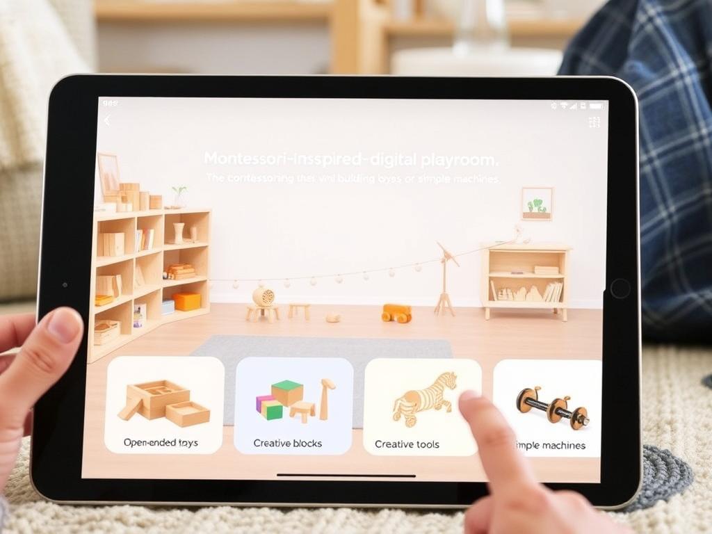 Pok Pok app showing open-ended creative play environment for toddlers and preschoolers Pok Pok app showing open-ended creative play environment for toddlers and preschoolers