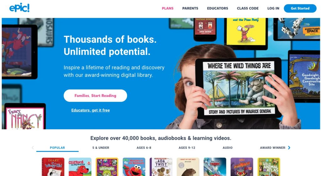 Epic! is a bedtime and books app for kid.
