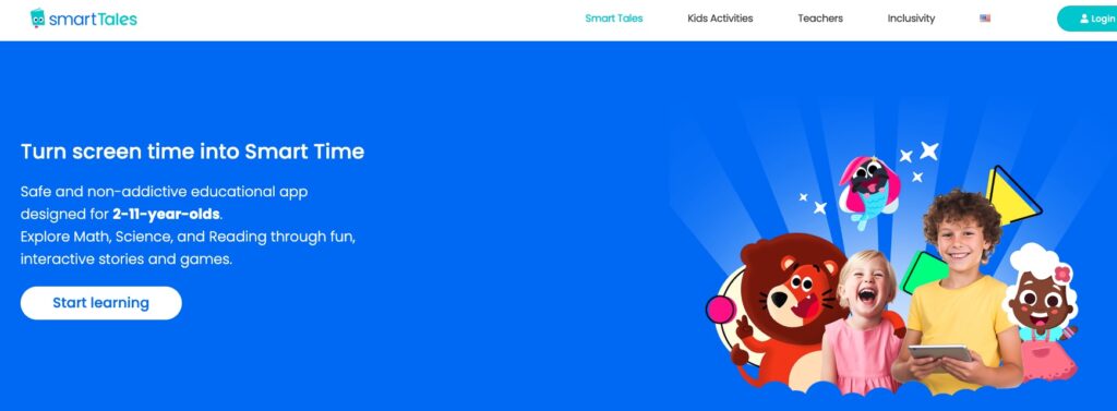 Smart tales website for kids.