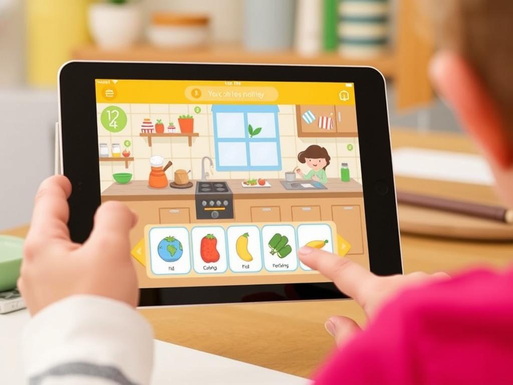 Toca Kitchen 2 app showing open-ended cooking play for young children Toca Kitchen 2 app showing open-ended cooking play for young children