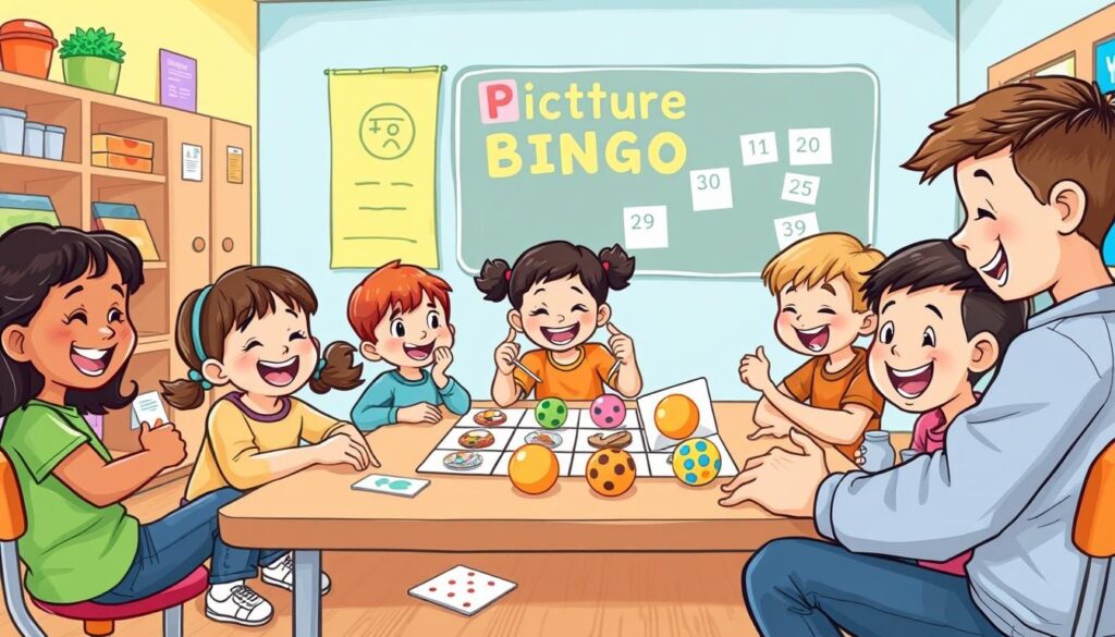 An image of children playing Picture Bingo