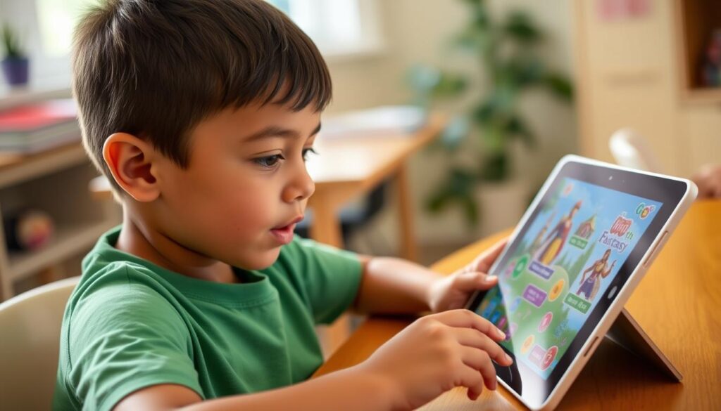 Child using Prodigy Math educational app on a tablet, one of the top educational apps 2025 Child using Prodigy Math educational app on a tablet, one of the top educational apps 2025