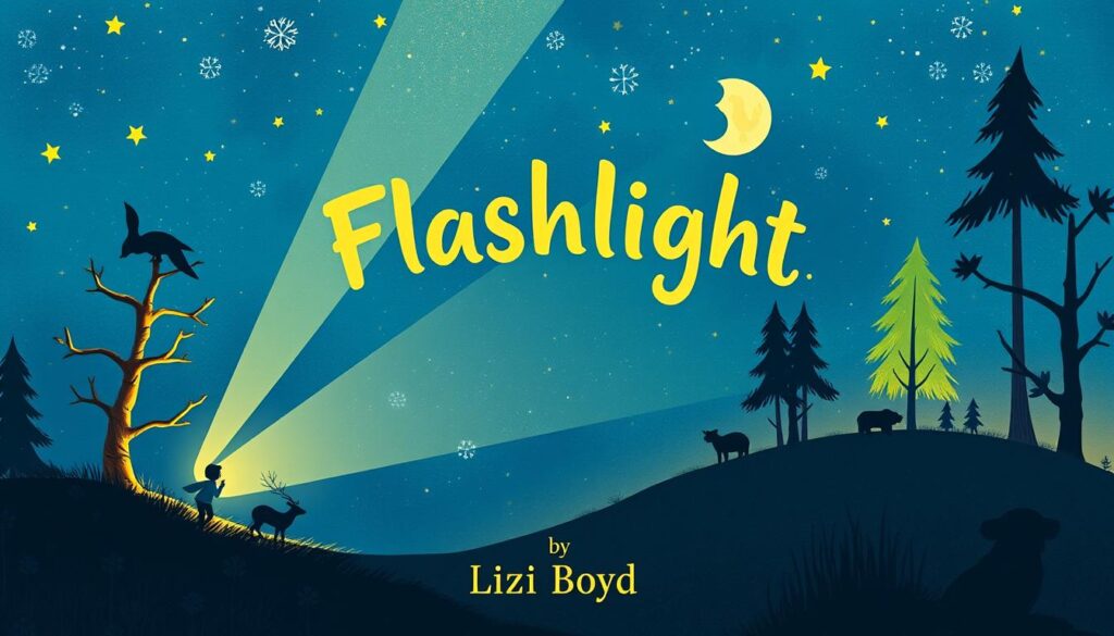 Generate an image of "Flashlight" by Lizi Boyd book cover.