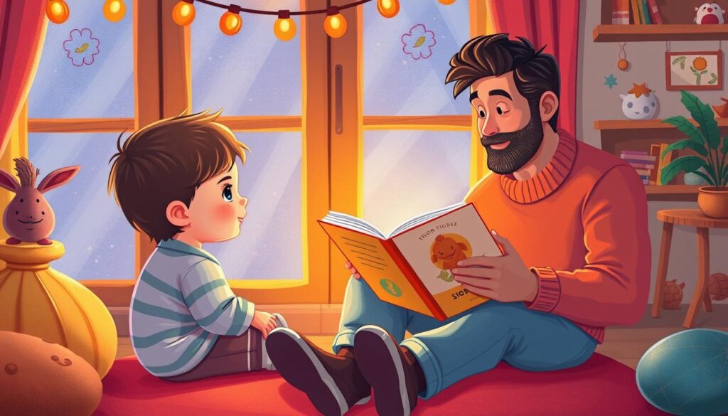 Generate an image of a child watching a celebrity read a children's book on Storyline Online.