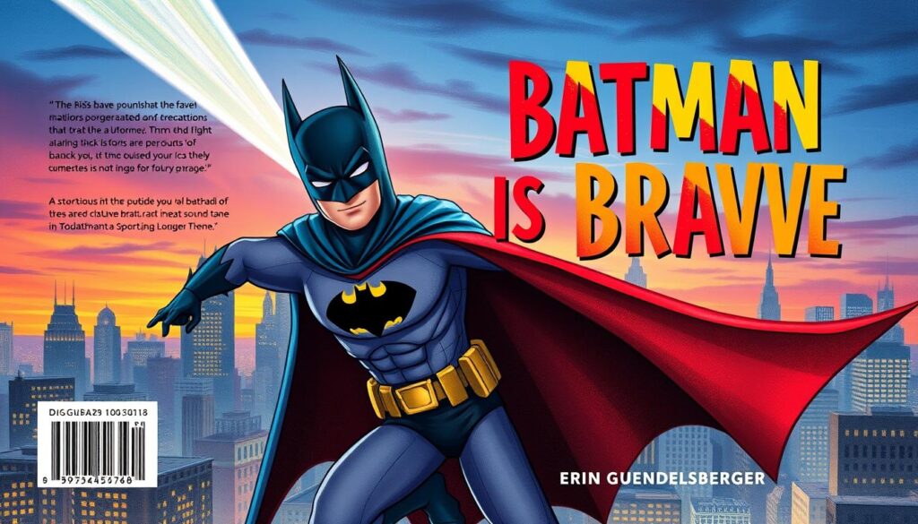 Generate an image of the book cover for "Batman Is Brave" by Erin Guendelsberger