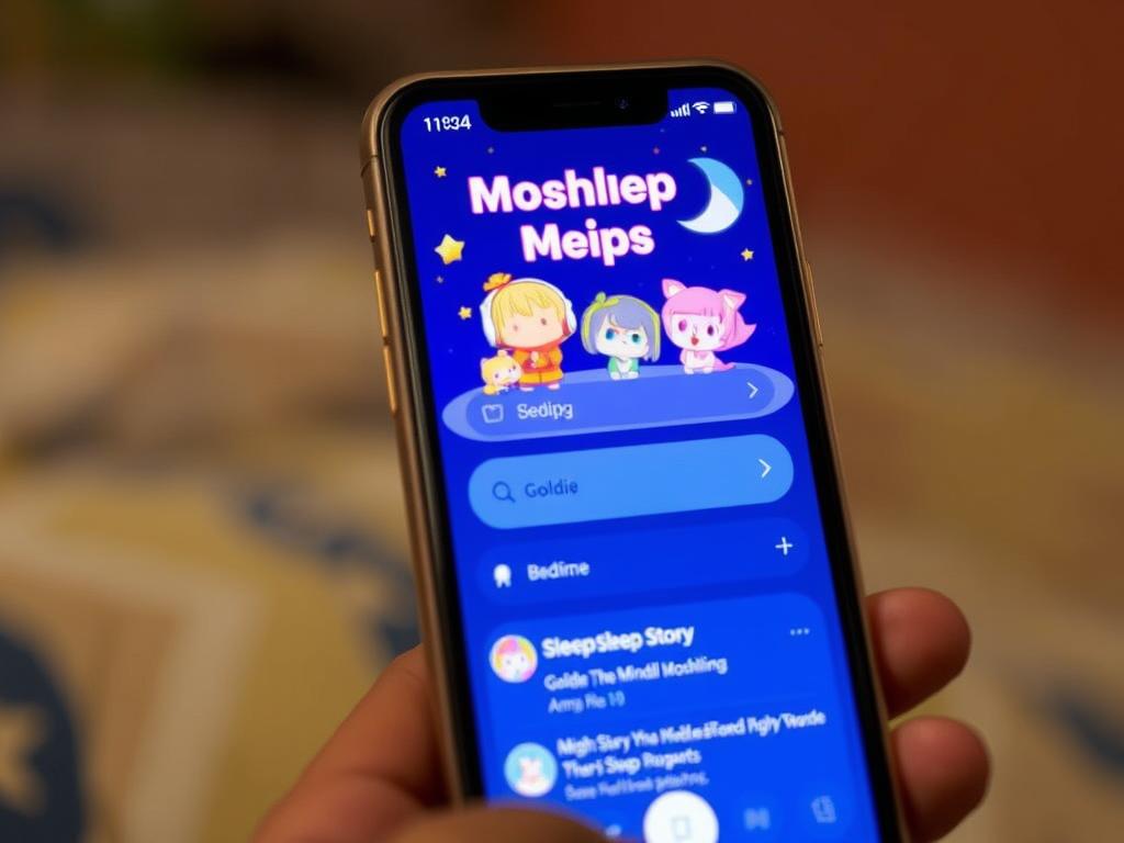 Moshi sleep app interface showing cute Moshling characters and sleep story options Moshi sleep app interface showing cute Moshling characters and sleep story options